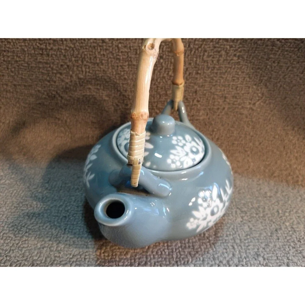 Tea Pot oriental Blue Floral 5